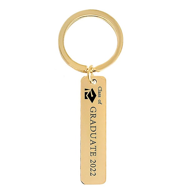 Luokan valmistumislahjakirjoitus avaimenperä ruostumattomasta teräksestä 50*12mm Gold F00029
