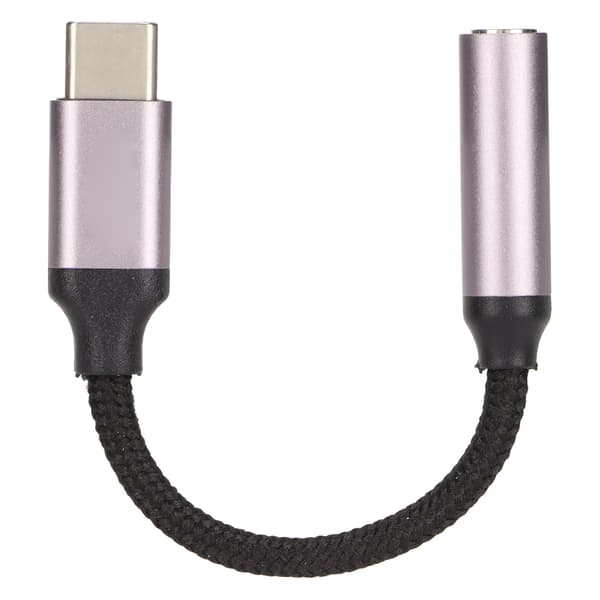 USB C til 3,5 mm lydkabeladapter med musikk, samtale og ledningskontroll