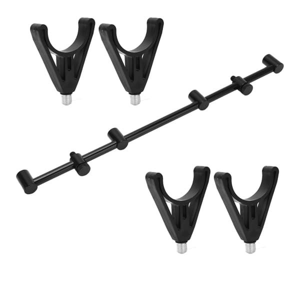 Karpefiskestang Holder Beslag Stativ Udendørs 4 Hoved 45cm Sort Buzz Bars Stang