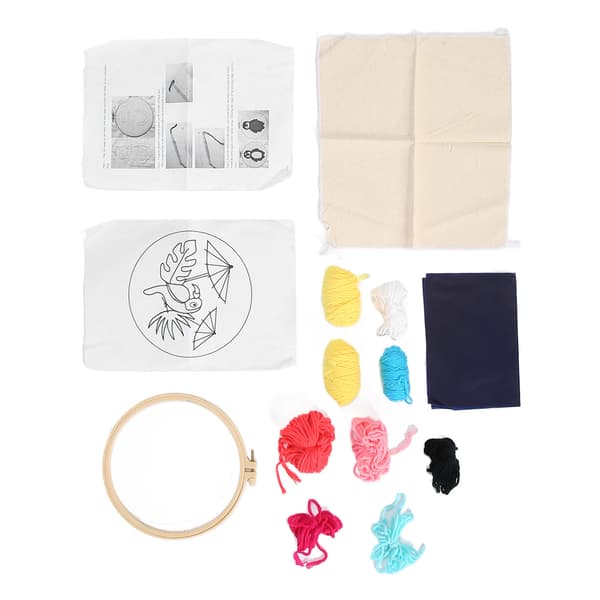 Punch Needle Kit DIY Gör tecknad papegojamönster Broderi Startkit för dekoration