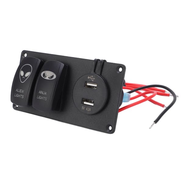 Bil Dual Switch Panel 12V 24V Bærbar Rocker Switch til Biler Både RV'er
