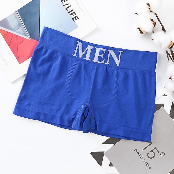 Män Letter Shorts Soft Comfort Underkläder Kalsonger Royal Blue