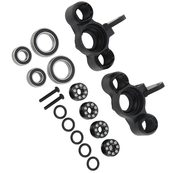 RC Frontstyrekop i aluminiumslegering med forstørrede lejer til Arrma Kraton 1 8 RC Bil Sort 1 Par