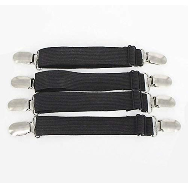 Unik Store 4 Stk Elastisk Lakken Båre, 60-130cm Justerbar Elastisk Sengetøj, Bårer Passer Alle Senge Og Madrasser, Sort