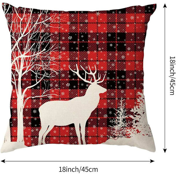 Julkuddfodral 18x18 tum 4 set (renträd)