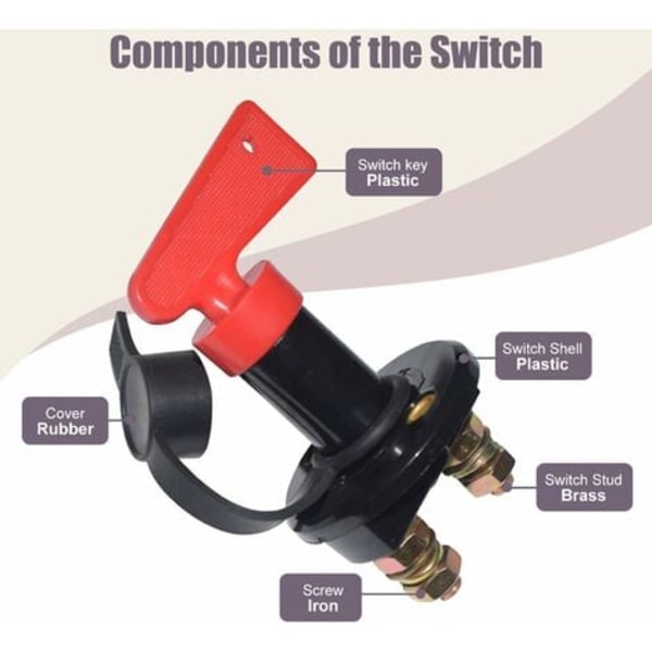 12V hovedbatteri afbryd batteriafbryderisolator med nøgler Batteriafbryder til bådbil lastbil