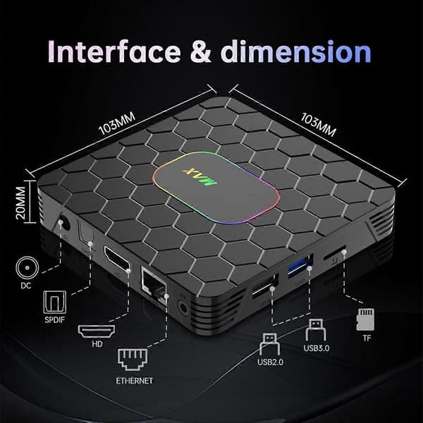 Android 14 TV-box R69Max EU-kontakt multicolor