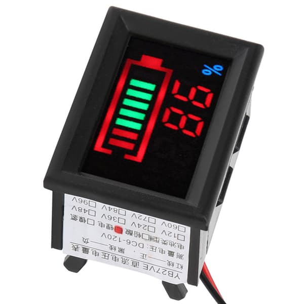 Elbilars spänning och el Dubbla mätare - batteridisplay (48V)
