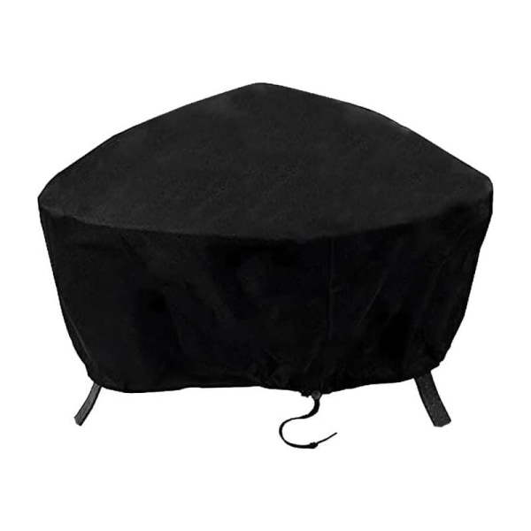 Fire Pit Cover Grill Cover BBQ Tarp Cover Fire Pit Cover Udendørs Fire Pit Cover med snøre V7084B (122 x 46 cm)