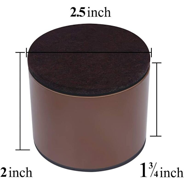 Bredd 6cm Höjd 5,2cm Förhöjd fotpall Brun Rund / 4-pack Kolstål Material Soffa Förhöjning fotpall,