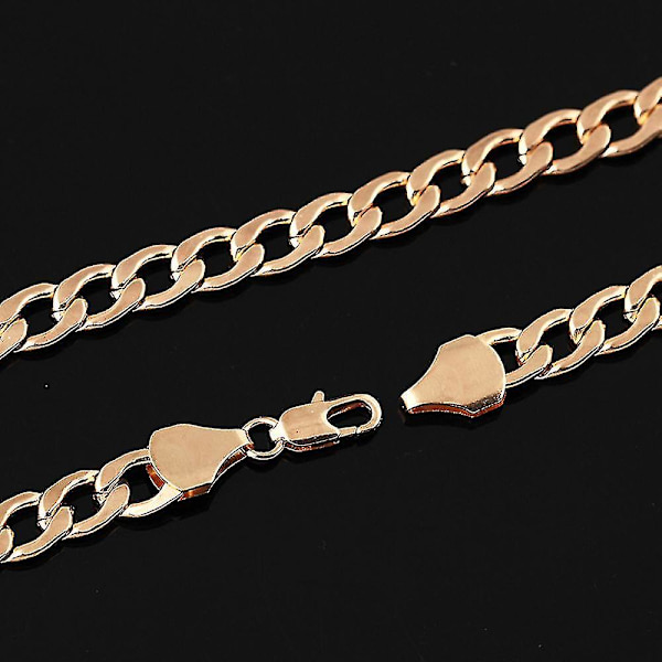 Män Kvinnor Mode Lyxfylld Curb Cuban Link Guld Halsband Smycken Kedja