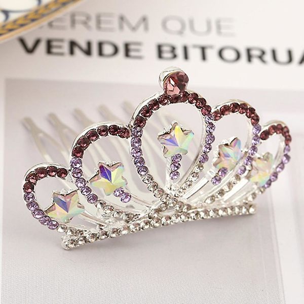 Børne Rhinestone Crown hårkam Babytilbehør Børnedag hovedbeklædning Style 7