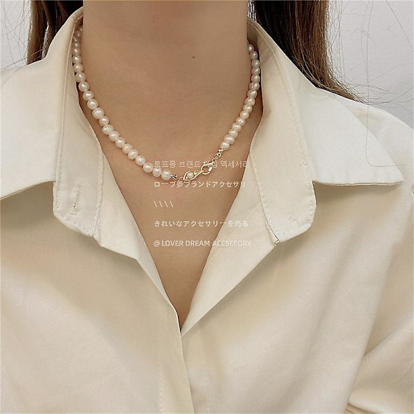 Halsband barock pärla Y2k modesmycken Ac1420