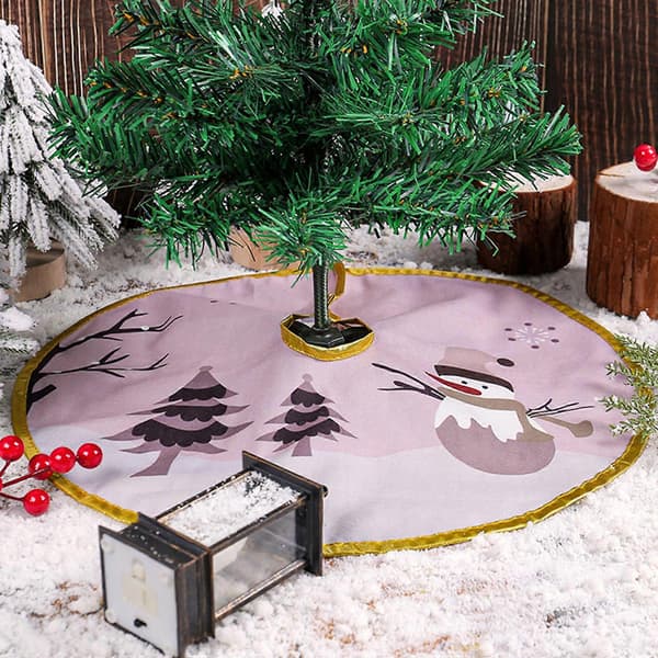 Elegant julgransmatta med guldkant Vacker guldkantad julgransmatta Trädskydd för högtidsmiljö