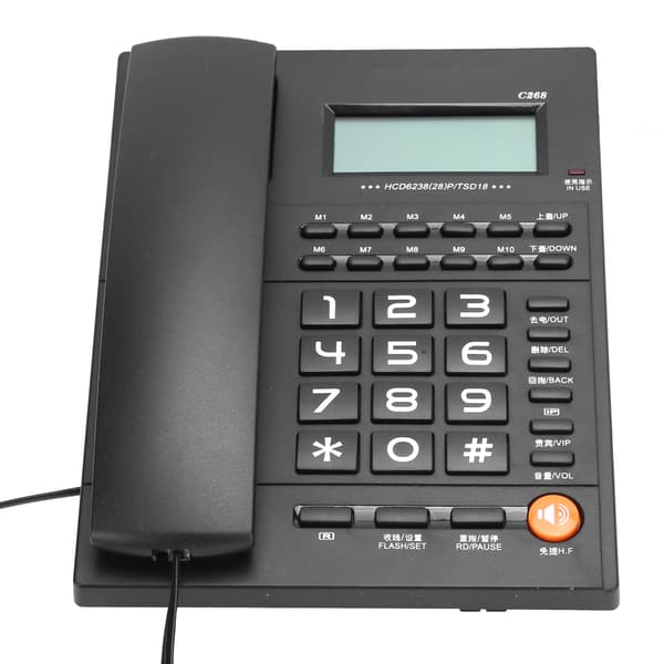 Fastnettelefon med ledning til hjemmekontor, hotel og restaurant