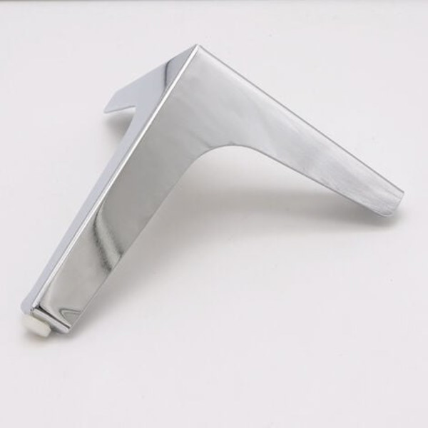 Set med 4 möbelben, moderna möbelben, polerad krommetall (15 cm, silver)