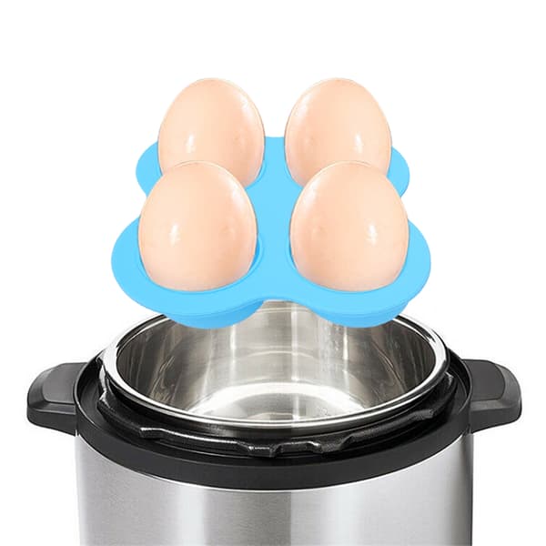 Silikon Eggdamperbrett 4 Hull Matkvalitet Kjøkken Matlagingsverktøy Blå