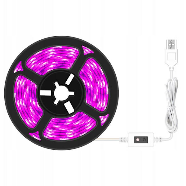 Vedenpitävä kasvien kasvu LED-valohihna, älykäs manuaalinen pyyhkäisy vedenpitävä kasvien kasvun valohihna 2 metrin valovyö + 0,5 metrin USB kaapeli