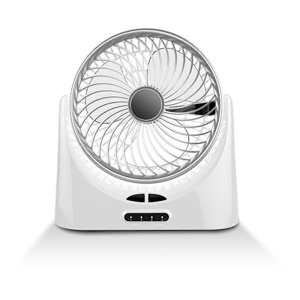 Pöytätuuletin valolla - 1800 mAh akku kannettava USB pöytätuuletin, 3 nopeutta 120° värähtely, hiljainen ja tehokas
