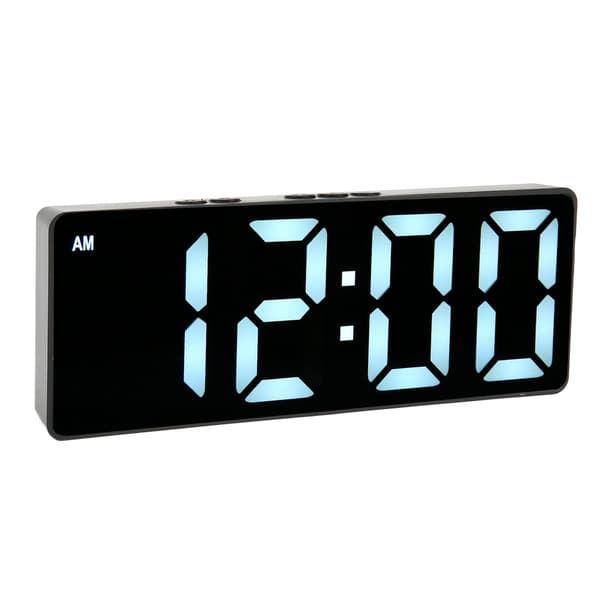 Digital Väckarklocka med LED-spegel Stor Display Temperatur för Hem Sovrum