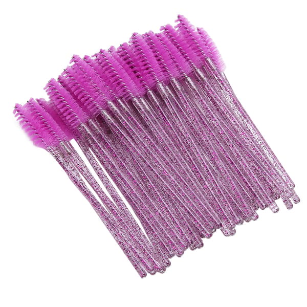 50 stk. lilla nylon engangs mascara øjenvippe øjenbrynsbørster bærbare