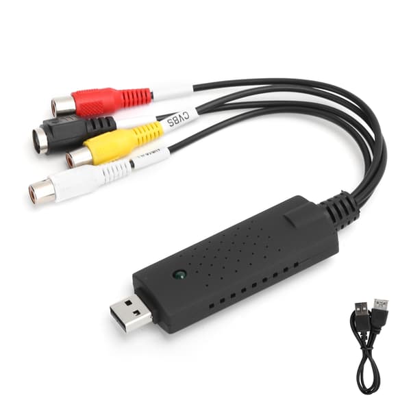 Svart Bærbar USB 2.0 Videoopptakerkort for Windows XP Vista 7 8 10 Linux