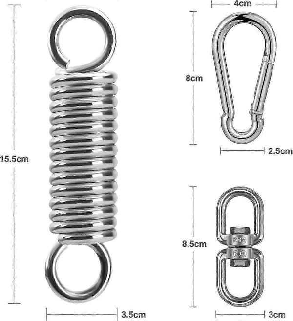 Fjäderhängstolssats - stålfjäder 360 svängkrok 250 kg kapacitet