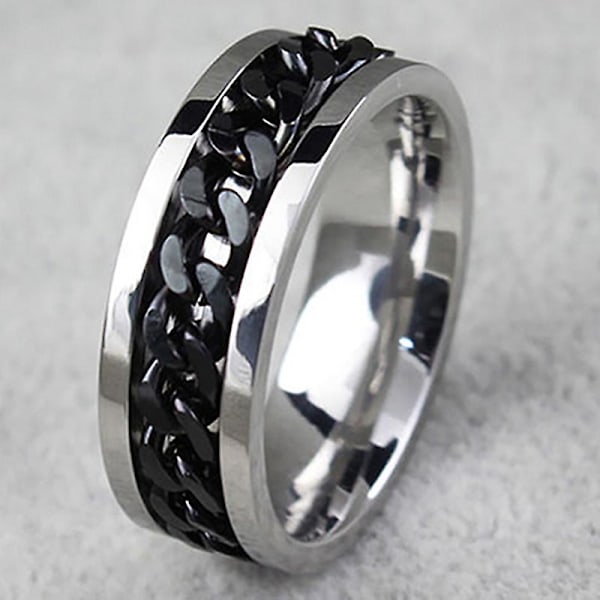 Punk män kvinnor unisex rostfritt stål kedja inlagd finger ring band smycken gåva Gold 8