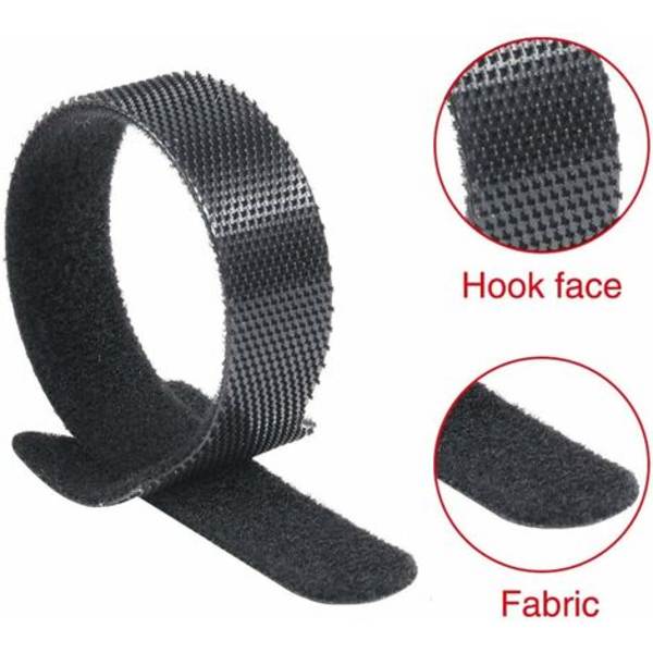 50 stycken buntband, buntband, återanvändbar buntbandstejp, kapad i längd, lätt att klippa för sladdar och kabelhantering, 12 mm*1