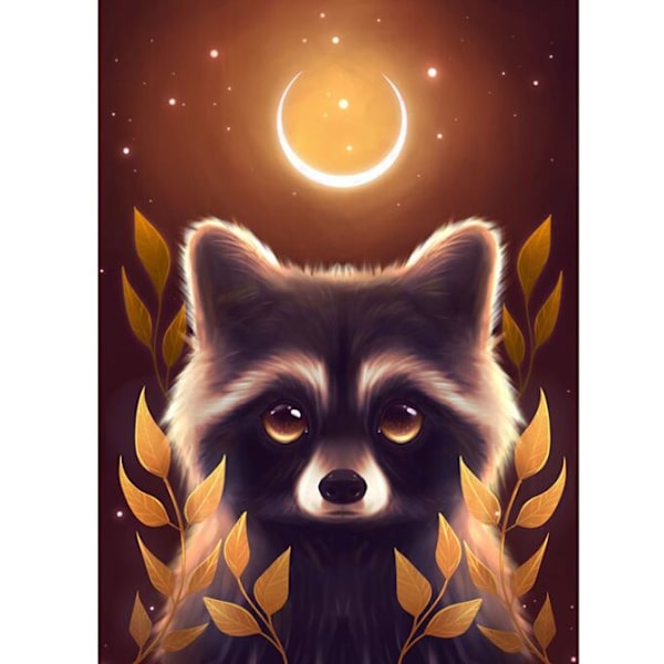 Bear Moon diamond painting (40*30cm täynnä timantteja)