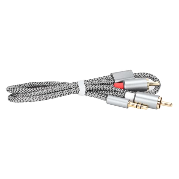 Tapsfri Stereo Skjermet 3,5 mm til 2RCA Lydsplitterkabel for Bærbare Datamaskiner Stasjonære