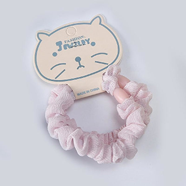 Liten hårslips 2 st Sweet Butterscotch Girly veckat tyg Hög elasticitet Skadar inte hårrepet Beige
