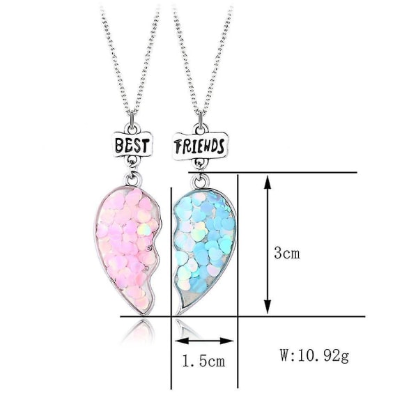 Halsband 2 - Split Heart Best Friends Forever Friendship Halsband Presenter