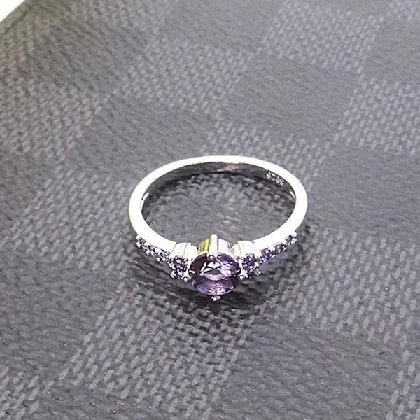 Lyx Kvinnor Faux Ametist Inlagd Finger Ring Bröllop Förlovning Smycken Present US 9