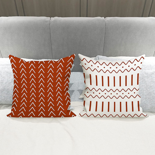 Ycoll tyynynpäälliset, 4 set tyynynpäällistä koristeelliset tyynynpäälliset 45*45cm Gebranntes Orange