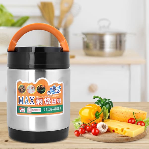 Isolert matboks i rustfritt stål 1800ml