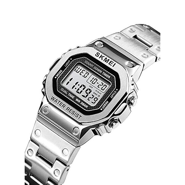 Vandtæt digitalt armbåndsur J3470 - 33 Mm - Sølv