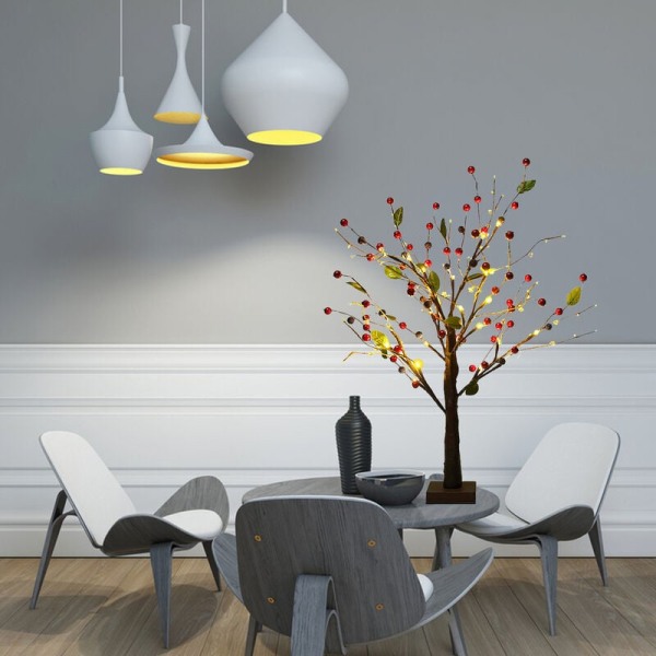 LED fruktträdsljus, glödande retro grenljusdekoration, inomhus utomhus gyllene fruktträdsljus