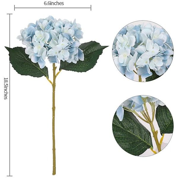 6st Nordic Style Hydrangea-Blå