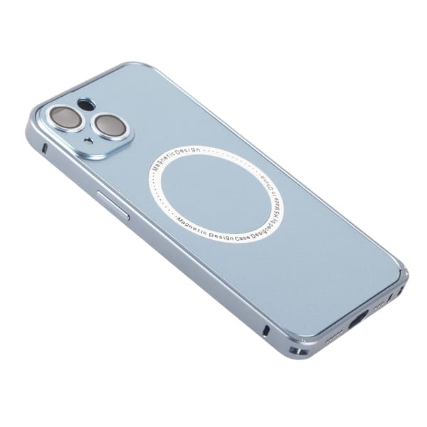 Magnetisk etui til iPhone 14, 360 graders beskyttelse, ridsefast, blå