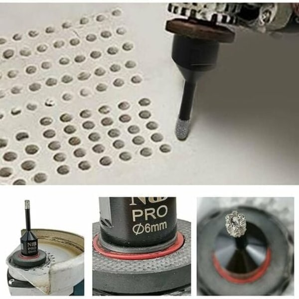 Timanttiporanterät, laattaporanterät, 2kpl 6mm/8mm, poranterät M14-kierteellä, tyhjiökuotetut poranterät, posliini T:lle
