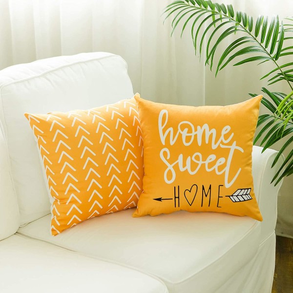 Ycoll tyynynpäälliset, 4 set tyynynpäällistä koristeelliset tyynynpäälliset 45*45cm Gelb*2er Set