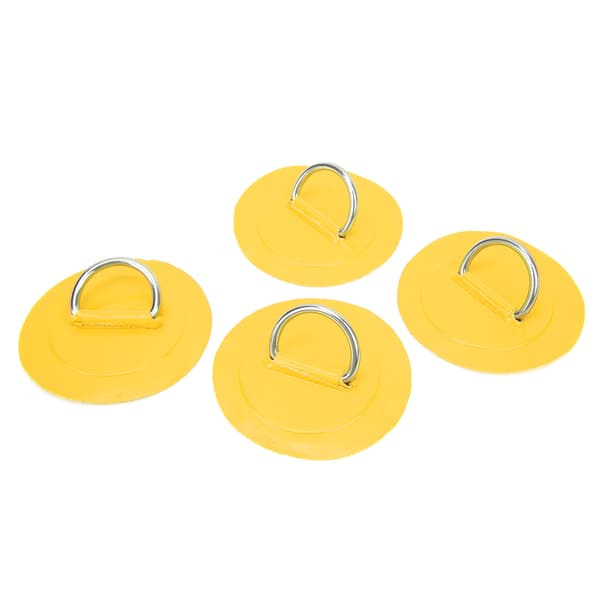 4 stk Oppblåsbar Båt D Ring Patch PVC Slitesterk Marine Rustfritt Stål Fast Spenne Gul