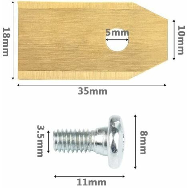 Set med 45 titanblad för Gardena, Yardforce robotgräsklippare (3 g - 0,75 mm) + 45 skruvar