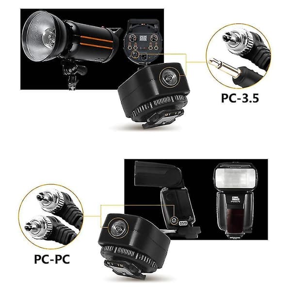 Tf-334 blitsskoadapter for konvertering av Mi A7 A7s A7sii A7r A7ii A9 A6300 kamera til blits Ty-YUHAO Svart