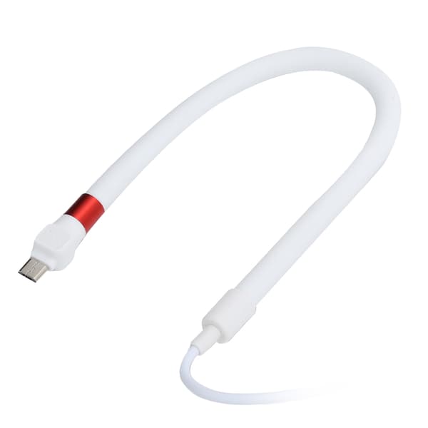Mobiltelefonställ Snabbladdningskabel Flexibel Hållare Micro USB Datakabel Vit