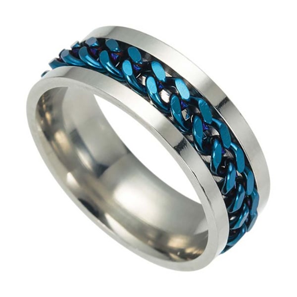 Kedja Roterbar Kedja Glittrande Smycken Present Män Finger Ring För Klubb Golden US 11