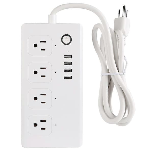 Smart Socket WiFi Smart Outlet Power Strip med 4 USB-stöd för appfjärrkontroll