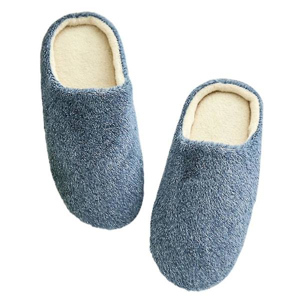 Dam Vinter Fleece Tofflor Inomhus Vanliga golvtofflor Navy Blue 40-41
