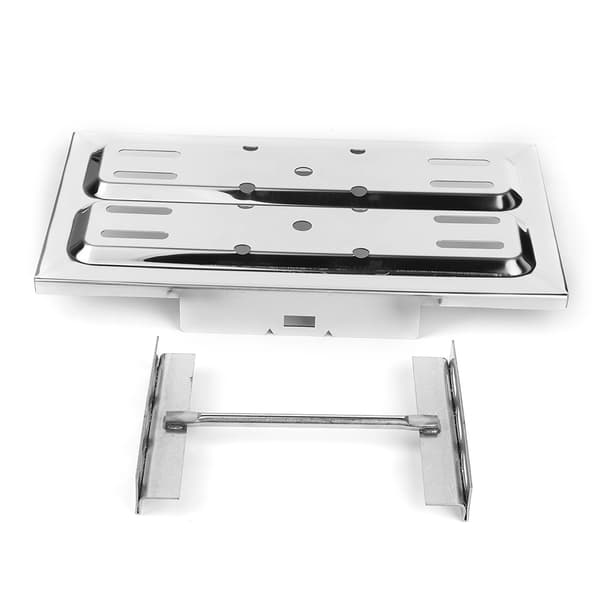 Universelt batteri poleret rustfrit stål 19 x 33,7 cm